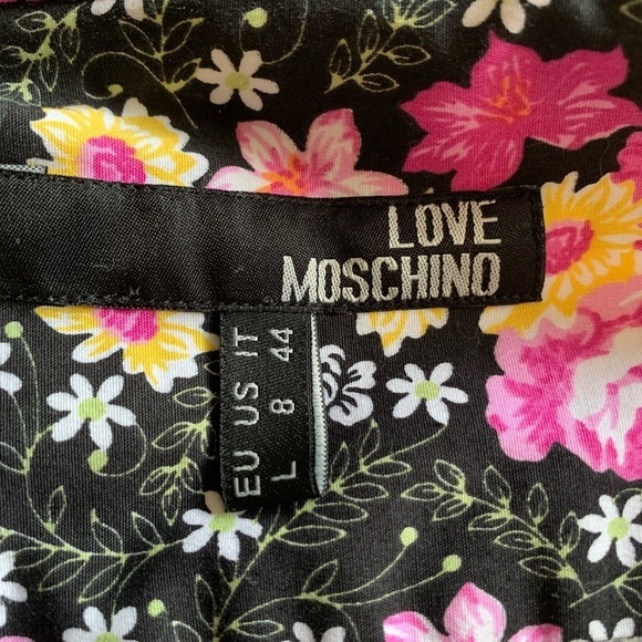 Love Moschino Flower Child Ditsy Floral Print Button Down Top Size 8 Multi Color - Picture 5 of 6